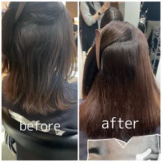 ミディアム パーマ ✨髪質改善矯正× ブリーチ✨YU-KIのヘアスタイル