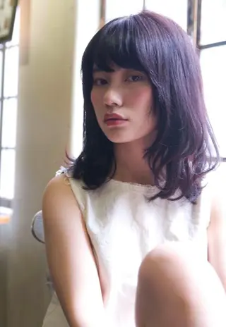 ミディアム セミロング ロング カラー hao所属・西山 頌太のヘアスタイル