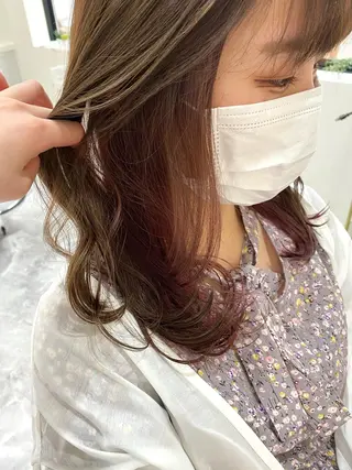 ロング カラー Eliss 堀江所属・暖色カラー🎀 門内 梨真のヘアスタイル