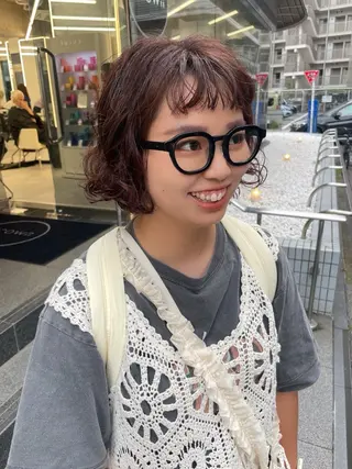 ミディアム カラー パーマ ヘアアレンジ 【Sweep】おじま のぞみのヘアスタイル