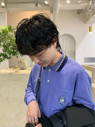 ショート パーマ メンズ 似合わせカット ケアパーマ喜来雅由のヘアスタイル