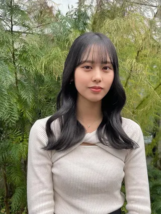 ロング カラー 顔周りカット× 髪質改善【リョウ】のヘアスタイル