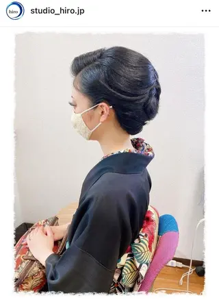ミディアム 京都.祇園セットサロン:スタジオ ヒロ【Studio hiro】所属・ヒロ(hiro) •スタジオヒロのヘアスタイル