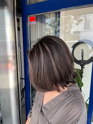 セミロング カラー 大人透明感艶カラー 寺田稜のヘアスタイル