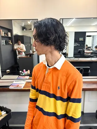 パーマ メンズ スパイキーパーマ 柏NO1 藤本葉のヘアスタイル