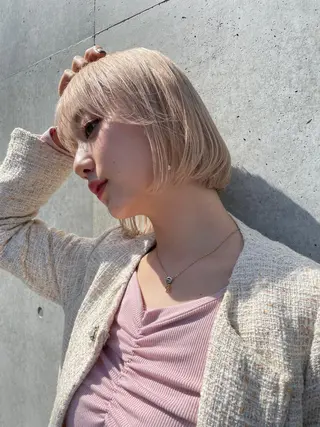 ショート カラー 顔周りカット× 髪質改善【リョウ】のヘアスタイル