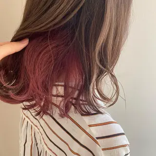 ミディアム カラー 個性派/ブリーチ *ほのかのヘアスタイル