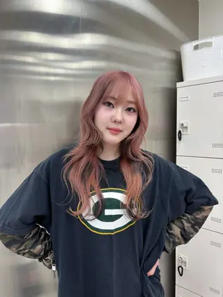 セミロング カラー 表参道ハッシュカット レイヤー/リノンのヘアスタイル