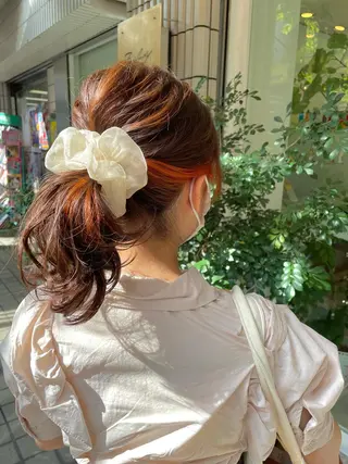 ミディアム カラー 艶カラー🌙縮毛矯正 /ボブ【Reina】のヘアスタイル