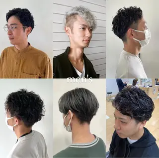 ショート カラー パーマ メンズ 間水 和樹のヘアスタイル