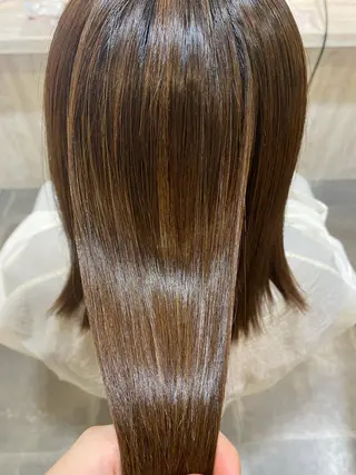 ミディアム パーマ ノンダメージサロン まつうらるなのヘアスタイル