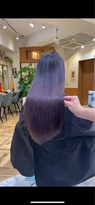 ロング salowin 原宿 aroa所属・韓国／ハッシュカット ／透明感カラー／金野のヘアスタイル