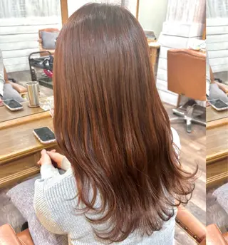 セミロング ブリーチなし透明感 カラー✳︎ayaneのヘアスタイル