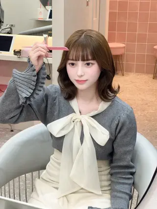 ミディアム カラー LARME by sea所属・hina🎀新宿/ エクステ/girlyのヘアスタイル