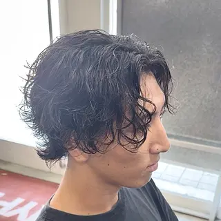 パーマ メンズ 波巻き|シャドウ| サーフカール|RYUのヘアスタイル