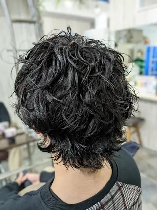 メンズ パーマ 浅草/レイヤーボブ メンズパーマ店長エノのヘアスタイル