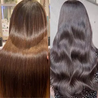 セミロング カラー パーマ 縮毛/レイヤー 韓国/橋口のヘアスタイル