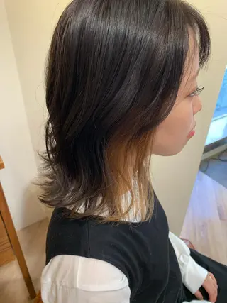 ミディアム カラー Ripps長居所属・メテオ ／ヘアカラー 西川菜実のヘアスタイル