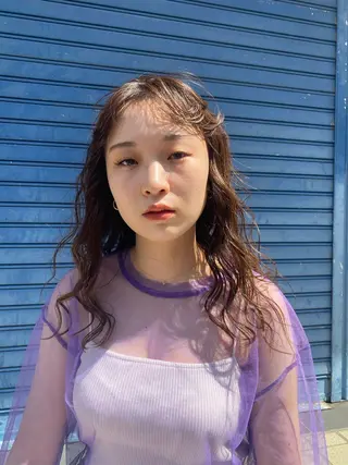 セミロング カラー パーマ ヘアアレンジ パーマ指名No1 /namiのヘアスタイル