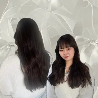 カラー 羽根 ひなののヘアスタイル