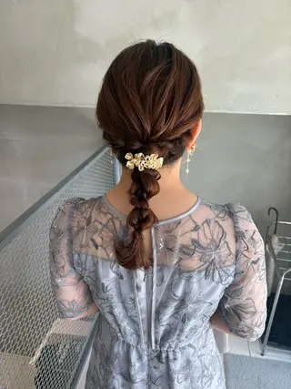 セミロング ヘアアレンジ 透明感カラー🫧 nanohaのヘアスタイル