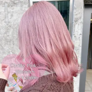 ミディアム カラー 💕ブリーチ/ヘアメ 🎀YUUKAのヘアスタイル