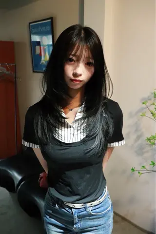 セミロング カラー 色落ちまで2度綺麗な ハイトーン⭐️ヨシキのヘアスタイル