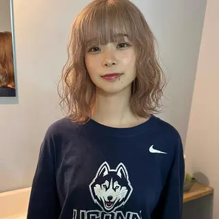 ミディアム 舟橋耀/ブリーチカラ ー/レイヤーカットのヘアスタイル