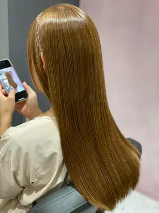 ロング カラー ヘアアレンジ 髪質改善×ハイトーン 中田啄也のヘアスタイル