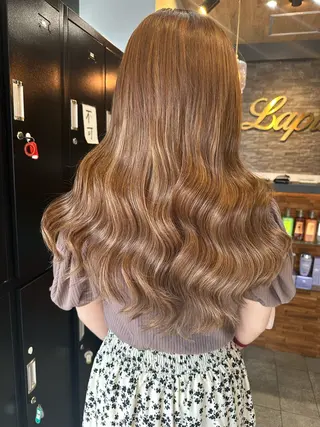 ロング カラー 横浜Lapisあゆみ 艶髪/シールエクステのヘアスタイル