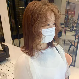 ミディアム カラー ハッシュカット/ハイ トーン/MANAMIのヘアスタイル