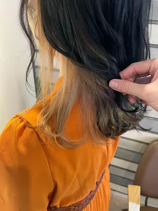 セミロング カラー 福永速人 /メンズパーマのヘアスタイル