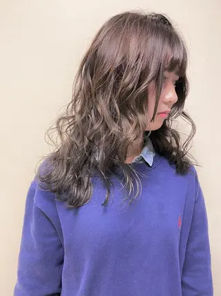 セミロング カラー hair &eye LAWE.店長のヘアスタイル