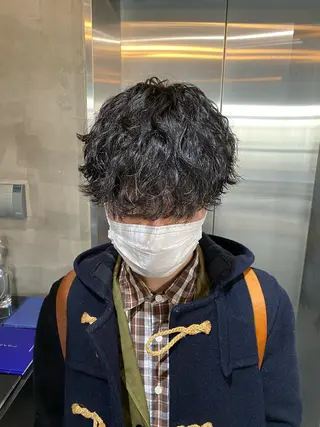 ショート パーマ メンズ Agu hair lore沼館店所属・八戸パーマ/メンズパ ーマ/シンゴ。のヘアスタイル