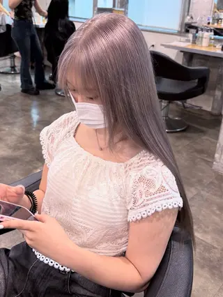 ロング カラー ハイトーンブロンド 横浜💞ミオのヘアスタイル