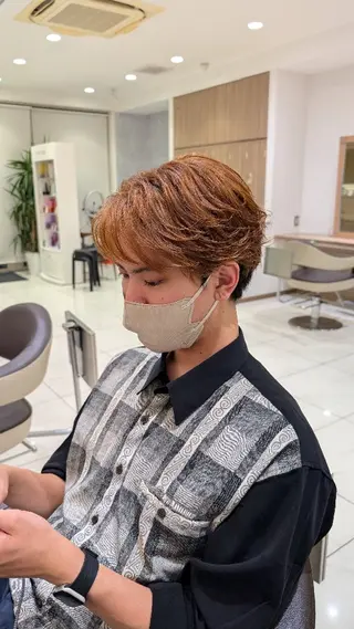 ミディアム メンズ パーマ 【メンズ特化】 稲次結人のヘアスタイル