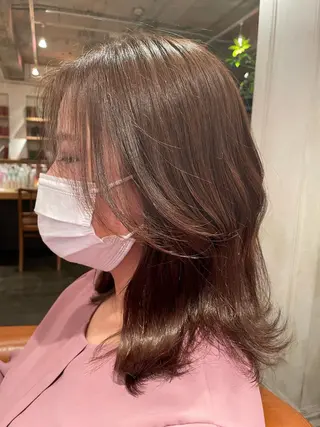 ミディアム カラー ヘアアレンジ 韓国風カット/ 髪質改善 黒崎のヘアスタイル