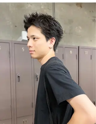 ショート メンズ 暖色カラー/オリーブ /ミニボブ/白柳美空のヘアスタイル