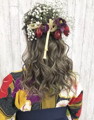 セミロング ヘアアレンジ 前髪カット無料🎉 髪質改善✨影山湧市のヘアスタイル