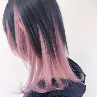 セミロング カラー 髪質改善カラー🤍 エクステ✨君島由実子のヘアスタイル