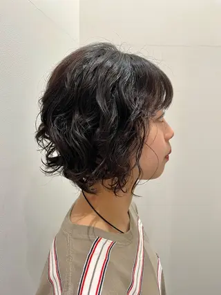ショート パーマ 暖色カラー/似合わせ カット/名古屋/辻のヘアスタイル