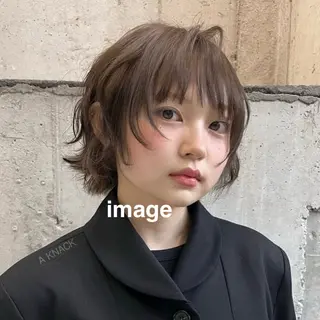 ショート パーマ レイヤー/透明感ツヤ カラー/Rinのヘアスタイル