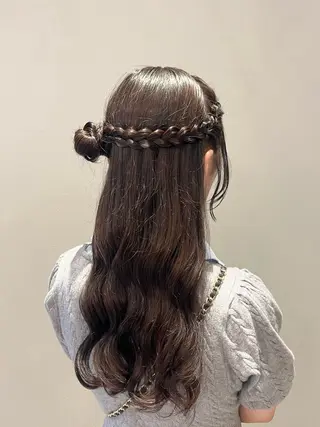 ヘアアレンジ ヘアメ/アレンジ/暖 色/顔周り/あつはのヘアスタイル