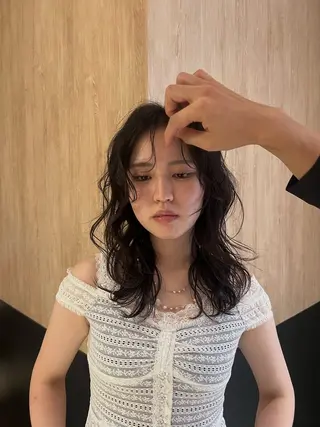 セミロング パーマ デザイン/レイヤー/ yuan⟡.·のヘアスタイル