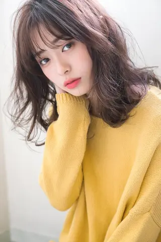 ミディアム カラー パーマ ヘアアレンジ 年間1500人担当 代表 南一路のヘアスタイル