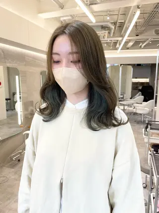 ミディアム カラー ヘアアレンジ 🍃柔らかヘアー田中 瑞希🍃のヘアスタイル