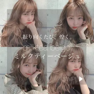 セミロング カラー 🩵ハイトーン 美咲🩵のヘアスタイル