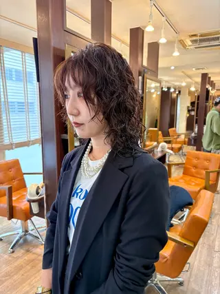ミディアム パーマ Miyamoto Yasuchikaのヘアスタイル