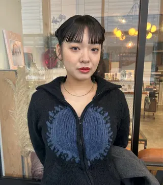 ミディアム ヘアアレンジ 市川 蘭のヘアスタイル