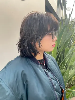 ミディアム パーマ HARUKA /透明感カラーのヘアスタイル